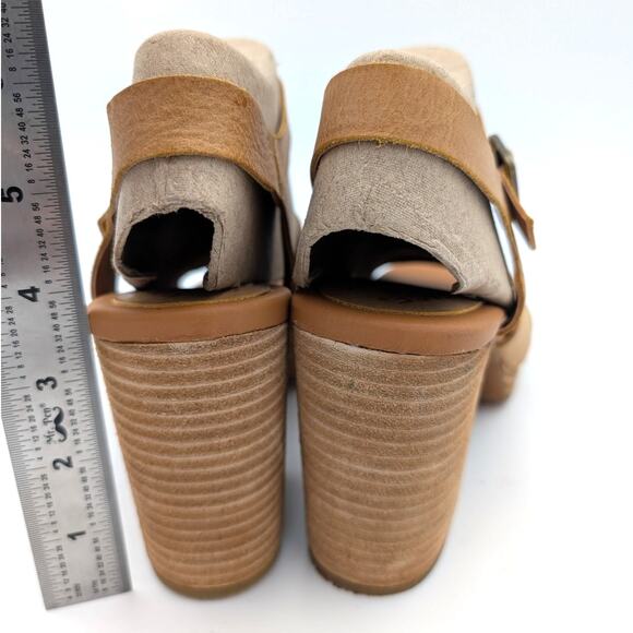 Kork-Ease Hutton Leather Platform Block Heel Slingback Sandals Size US10M EU41 - Picture 4 of 10